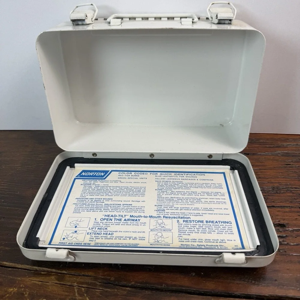 Vintage Contel Continental Telephone First Aid Kit Metal Box Rare Logo 1960s